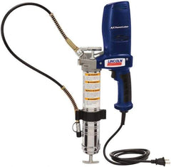 Lincoln - 7,000 Max psi, Flexible Electric Grease Gun - 14-1 & 2 oz (Cartridge) & 16 oz (Bulk) Capacity, 1/8 Thread Outlet, Bulk & Cartridge Fill, Includes 6" Power Card, Compact Carrying Case, Coupler & Valves - Eagle Tool & Supply