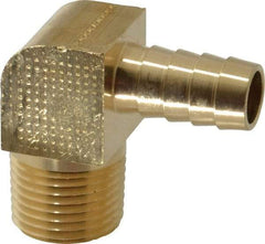 Parker - 1/2 NPT Thread Hose Barb x Male NPT 90° Elbow - 1/2" ID Hose, Lead Free Brass - Eagle Tool & Supply