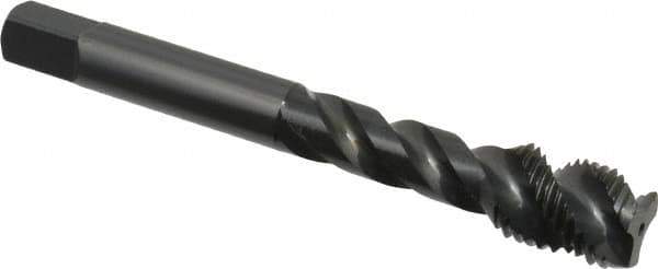 OSG - 7/16-20 UNF 3 Flute Modified Bottoming Spiral Flute Tap - Vanadium High Speed Steel, Oxide Finish, 3-5/32" OAL, Right Hand Flute, Right Hand Thread, Oversize, H7, Series 290 - Eagle Tool & Supply