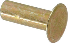 RivetKing - 0.134 to 0.141" Hole Diam, Countersunk Head, Zinc Plated Steel, Semi Tubular Rivet - 3/8 Head Diam, 1/2" Length Under Head, 150° Countersunk Head, 3/16 Body Diam - Eagle Tool & Supply