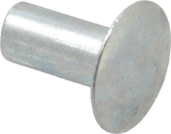 RivetKing - 0.1 to 0.17" Hole Diam, Round Head, Zinc Plated Steel, Semi Tubular Rivet - 5/16 Head Diam, 5/16" Length Under Head, 9/64 Body Diam - Eagle Tool & Supply