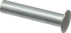 RivetKing - 0.176 to 0.184" Hole Diam, Round Head, Zinc Plated Steel, Semi Tubular Rivet - 7/16 Head Diam, 1-1/4" Length Under Head, 1/4 Body Diam - Eagle Tool & Supply