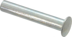 RivetKing - 0.176 to 0.184" Hole Diam, Round Head, Zinc Plated Steel, Semi Tubular Rivet - 7/16 Head Diam, 1-1/2" Length Under Head, 1/4 Body Diam - Eagle Tool & Supply