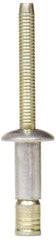 RivetKing - Size 64 Dome Head Steel Structural with Locking Stem Blind Rivet - Steel Mandrel, 0.062" to 0.27" Grip, 0.4" Head Diam, 0.192" to 0.196" Hole Diam, 0.416" Length Under Head, 3/16" Body Diam - Eagle Tool & Supply