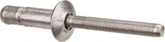 RivetKing - Size 86 Dome Head Aluminum Structural with Locking Stem Blind Rivet - Aluminum Mandrel, 0.08" to 3/8" Grip, 0.53" Head Diam, 0.257" to 0.261" Hole Diam, 0.556" Length Under Head, 1/4" Body Diam - Eagle Tool & Supply