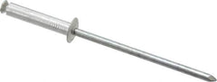 RivetKing - Dome Head Aluminum Peel Blind Rivet - Steel Mandrel, 1/8" to 0.433" Grip, 0.255" Head Diam, 0.129" Max Hole Diam, 0.630 to 0.669" Length Under Head, 1/8" Body Diam - Eagle Tool & Supply