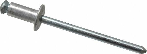 RivetKing - Dome Head Aluminum Peel Blind Rivet - Steel Mandrel, 0.188" to 0.197" Grip, 3/8" Head Diam, 0.196" Max Hole Diam, 0.394 to 0.433" Length Under Head, 3/16" Body Diam - Eagle Tool & Supply