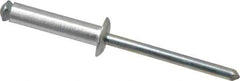 RivetKing - Dome Head Aluminum Peel Blind Rivet - Steel Mandrel, 0.188" to 0.63" Grip, 3/8" Head Diam, 0.196" Max Hole Diam, 0.827 to 0.865" Length Under Head, 3/16" Body Diam - Eagle Tool & Supply