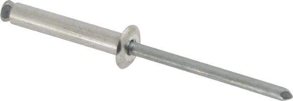 RivetKing - Dome Head Aluminum Peel Blind Rivet - Steel Mandrel, 0.188" to 0.866" Grip, 3/8" Head Diam, 0.196" Max Hole Diam, 1.063 to 1.012" Length Under Head, 3/16" Body Diam - Eagle Tool & Supply