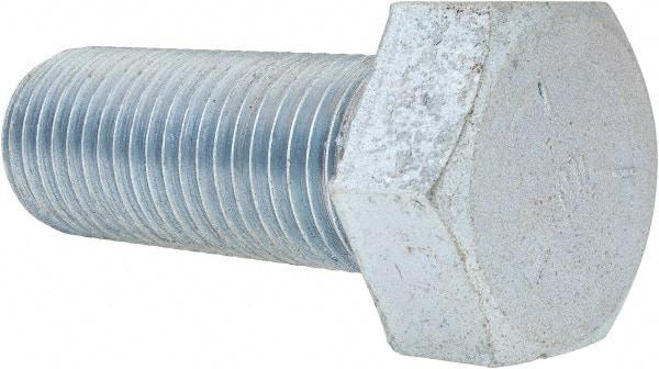 Value Collection - 1-1/2 - 6 UNC, 4" Length Under Head Hex Head Cap Screw - Partially Threaded, Grade 5 Steel, Zinc-Plated Finish, 2-1/4" Hex - Eagle Tool & Supply