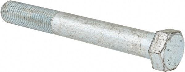 Made in USA - 7/16-20 UNF, 3-1/2" Length Under Head Hex Head Cap Screw - Partially Threaded, Grade 5 Steel, Zinc-Plated Finish, 5/8" Hex - Eagle Tool & Supply