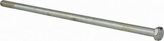 Made in North America - 1/2-13 UNC, 14" Length Under Head Hex Head Cap Screw - Partially Threaded, Grade 5 Steel, Zinc-Plated Finish, 3/4" Hex - Eagle Tool & Supply