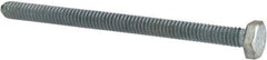 Made in USA - 1/4-20 UNC, 3-1/2" Length Under Head Hex Head Cap Screw - Fully Threaded, Grade 5 Steel, Zinc-Plated Finish, 7/16" Hex - Eagle Tool & Supply