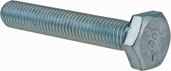 Made in USA - 1/4-28 UNF, 1-1/2" Length Under Head Hex Head Cap Screw - Fully Threaded, Grade 5 Steel, Zinc-Plated Finish, 7/16" Hex - Eagle Tool & Supply