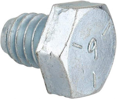 Made in North America - 5/16-18 UNC, 3/8" Length Under Head Hex Head Cap Screw - Fully Threaded, Grade 5 Steel, Zinc-Plated Finish, 1/2" Hex - Eagle Tool & Supply