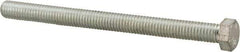 Made in North America - 7/16-14 UNC, 5-1/2" Length Under Head Hex Head Cap Screw - Fully Threaded, Grade 5 Steel, Zinc-Plated Finish, 5/8" Hex - Eagle Tool & Supply