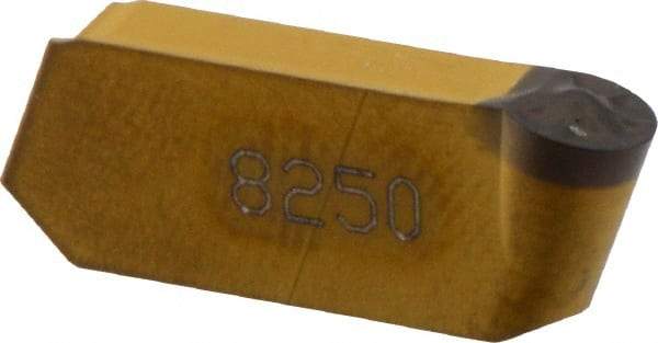 Iscar - 420GIMY Grade IC8250, 4mm Cutting Width Carbide Grooving Insert - 2mm Max Depth of Cut, Neutral, 0.079" Corner Radius, TiCN/Al2O3 Finish - Eagle Tool & Supply