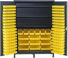 Valley Craft - 3 Shelf 185 Bin Storage Cabinet - Steel, 60" Wide x 24" Deep x 84" High, Gray - Eagle Tool & Supply