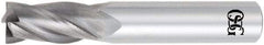 OSG - 29/64", 1" LOC, 1/2" Shank Diam, 3" OAL, 4 Flute, Solid Carbide Square End Mill - Single End, TiAlN Finish, Spiral Flute, 30° Helix, Centercutting, Right Hand Cut, Right Hand Flute, Series 404 - Eagle Tool & Supply