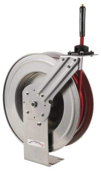 PRO-SOURCE - 50' Spring Retractable Hose Reel - 300 psi, Hose Included - Eagle Tool & Supply