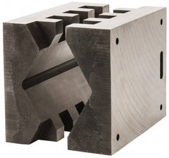 Heinrich - 8" Wide, V-Groove Vise Jaw - Ductile Iron, Fixed Jaw, Compatible with DA-8800-SC Vises - Eagle Tool & Supply