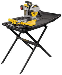 DeWALT - 10" Blade Diam, Tile Saw - 4,200 RPM, 34" Table Depth x 26" Table Width, 120 Volts, 15 Amps - Eagle Tool & Supply