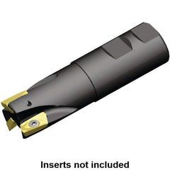 Kennametal - 1-1/4" Cut Diam, 0.571" Max Depth of Cut, 1" Shank Diam, 4.53" OAL, Indexable Square Shoulder End Mill - EC14.., EP14.. Inserts, Weldon Shank, 0° Lead Angle, Through Coolant - Eagle Tool & Supply