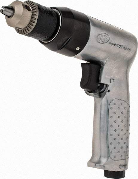 Ingersoll-Rand - 3/8" Reversible Keyed Chuck - Pistol Grip Handle, 2,000 RPM, 4 CFM, 0.5 hp, 90 psi - Eagle Tool & Supply