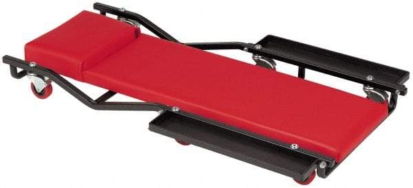 Whiteside - 320 Lb Capacity, 6 Wheel Creeper - Steel, 40" Long x 4-1/2" High x 17" Wide - Eagle Tool & Supply