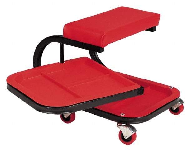 Whiteside - 240 Lb Capacity, 4 Wheel Creeper Seat with Swivel Tray - Steel, 19" Long x 15-1/4" High x 14" Wide - Eagle Tool & Supply