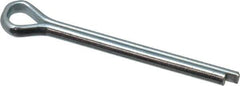 Value Collection - 1/8" Diam x 1-1/4" Long Extended Prong Cotter Pin - Grade 2, Zinc-Plated, Steel - Eagle Tool & Supply