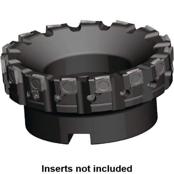 Kennametal - 15 Inserts, 127mm Cut Diam, 1-1/2" Arbor Diam, 0.236" Max Depth of Cut, Indexable Square-Shoulder Face Mill - 0/90° Lead Angle, 2-3/8" High, SPHX 1205... Insert Compatibility, Series Fix-Perfect - Eagle Tool & Supply