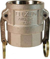 Dixon Valve & Coupling - 1-1/2" Stainless Steel Cam & Groove Suction & Discharge Hose Female Coupler Female NPT Thread - Part D, 1-1/2" Thread, 250 Max psi - Eagle Tool & Supply