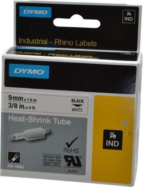 Dymo - 60" Long, White Heat Shrinkable Polyolefin Heat Shrink Tubing - For RhinoPRO 3000 - Eagle Tool & Supply