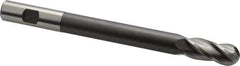 Hertel - 5/8" Diam, 1-1/2" LOC, 4 Flute High Speed Steel Ball End Mill - Uncoated, Single End, 7-1/8" OAL, 5/8" Shank Diam - Eagle Tool & Supply