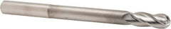 Hertel - 1/2" Diam, 1-1/4" LOC, 4 Flute High Speed Steel Ball End Mill - Uncoated, Single End, 6" OAL, 1/2" Shank Diam - Eagle Tool & Supply