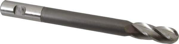 Hertel - 3/4" Diam, 2" LOC, 4 Flute High Speed Steel Ball End Mill - Uncoated, Single End, 8-1/4" OAL, 3/4" Shank Diam - Eagle Tool & Supply
