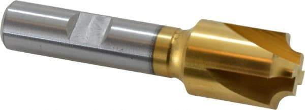Hertel - 5/32" Radius, 3/4" Mill Diam, 4 Flute Cobalt Corner Rounding End Mill - Single End, TiN Finish, 3" OAL, 1/2" Shank Diam - Eagle Tool & Supply