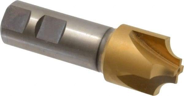 Hertel - 5/16" Radius, 1-1/8" Mill Diam, 4 Flute Cobalt Corner Rounding End Mill - Single End, TiN Finish, 3-1/2" OAL, 7/8" Shank Diam - Eagle Tool & Supply