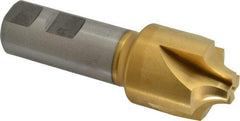 Hertel - 3/8" Radius, 1-1/4" Mill Diam, 4 Flute Cobalt Corner Rounding End Mill - Single End, TiN Finish, 3-3/4" OAL, 7/8" Shank Diam - Eagle Tool & Supply