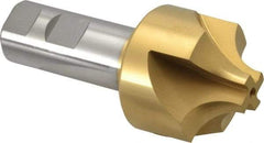 Hertel - 5/8" Radius, 1-15/16" Mill Diam, 4 Flute High Speed Steel Corner Rounding End Mill - Single End, TiN Finish, 4-1/4" OAL, 1" Shank Diam - Eagle Tool & Supply