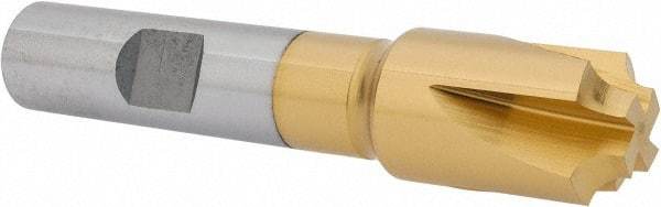 Hertel - 1/8" Radius, 5/8" Mill Diam, 4 Flute Cobalt Corner Rounding End Mill - Single End, TiN Finish, 3" OAL, 1/2" Shank Diam - Eagle Tool & Supply