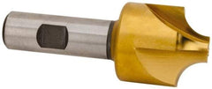 Hertel - 1/2" Radius, 1-1/2" Mill Diam, 4 Flute High Speed Steel Corner Rounding End Mill - Single End, TiN Finish, 3-7/8" OAL, 3/4" Shank Diam - Eagle Tool & Supply