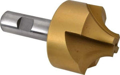 Hertel - 3/4" Radius, 1-7/8" Mill Diam, 4 Flute High Speed Steel Corner Rounding End Mill - Single End, TiN Finish, 4-1/8" OAL, 3/4" Shank Diam - Eagle Tool & Supply