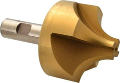 Hertel - 1" Radius, 2-3/4" Mill Diam, 4 Flute High Speed Steel Corner Rounding End Mill - Single End, TiN Finish, 4-1/2" OAL, 3/4" Shank Diam - Eagle Tool & Supply