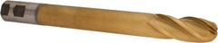 Hertel - 1" Diam, 2-1/2" LOC, 4 Flute High Speed Steel Ball End Mill - TiN Finish, Single End, 10-1/4" OAL, 1" Shank Diam - Eagle Tool & Supply