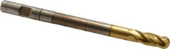 Hertel - 3/8" Diam, 1" LOC, 4 Flute High Speed Steel Ball End Mill - TiN Finish, Single End, 5" OAL, 3/8" Shank Diam - Eagle Tool & Supply