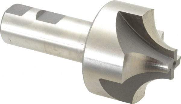 Hertel - 3/4" Radius, 2-1/4" Mill Diam, 4 Flute High Speed Steel Corner Rounding End Mill - Single End, Uncoated, 4-5/16" OAL, 1" Shank Diam - Eagle Tool & Supply