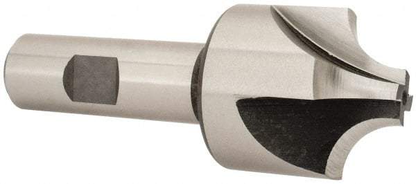Hertel - 1/2" Radius, 1-1/2" Mill Diam, 4 Flute High Speed Steel Corner Rounding End Mill - Single End, Uncoated, 3-7/8" OAL, 3/4" Shank Diam - Eagle Tool & Supply