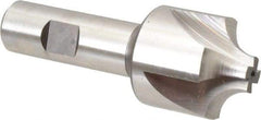 Hertel - 7/16" Radius, 1-3/8" Mill Diam, 4 Flute High Speed Steel Corner Rounding End Mill - Single End, Uncoated, 3-3/4" OAL, 3/4" Shank Diam - Eagle Tool & Supply